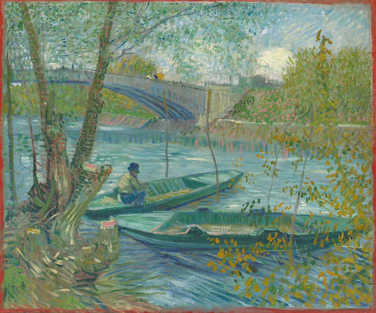 Pesca en primavera, el Puente de Clichy (Asnières) de Vincent van Gogh