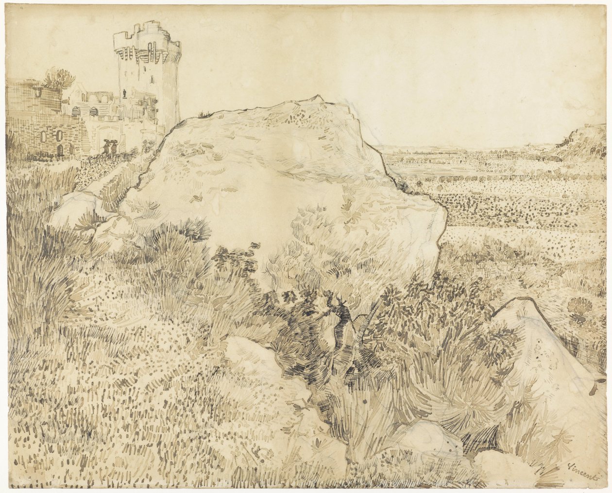 Colina con las ruinas de Montmajour de Vincent van Gogh