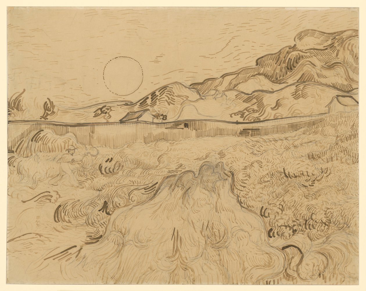 Campo de trigo, el segador (Le fauchair) de Vincent van Gogh