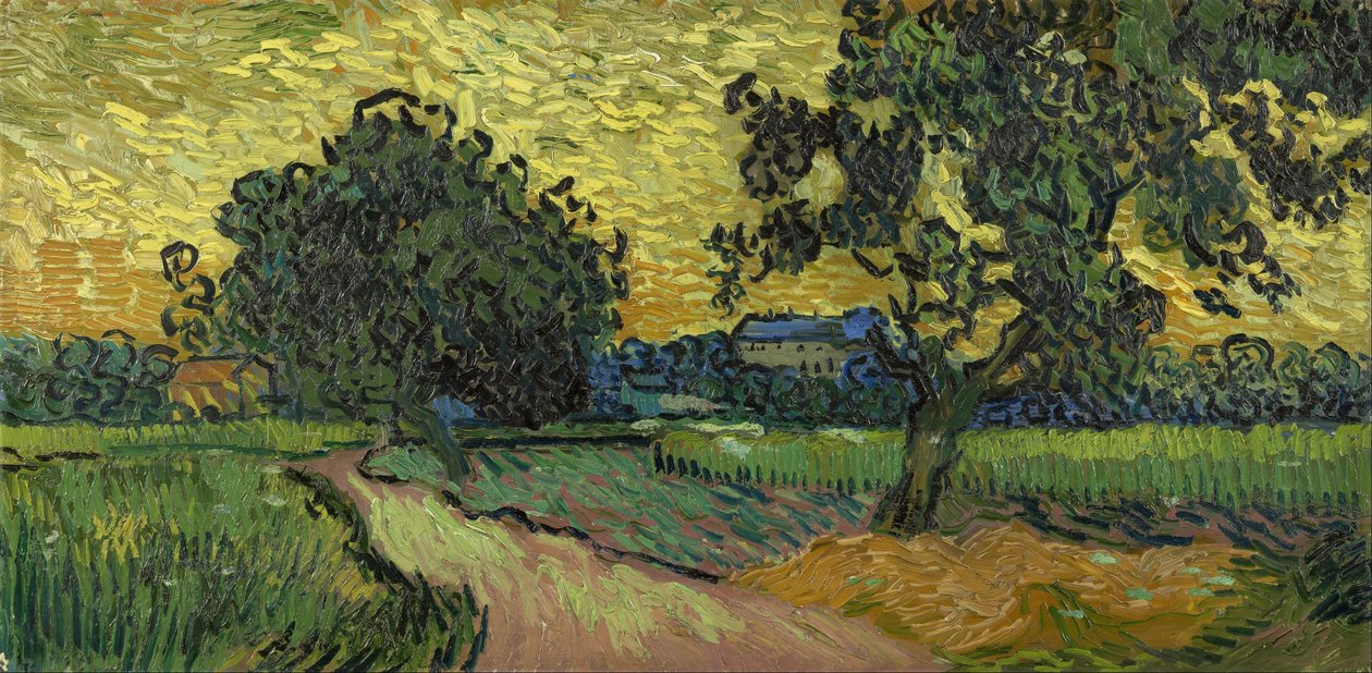 Paisaje al crepúsculo de Vincent van Gogh