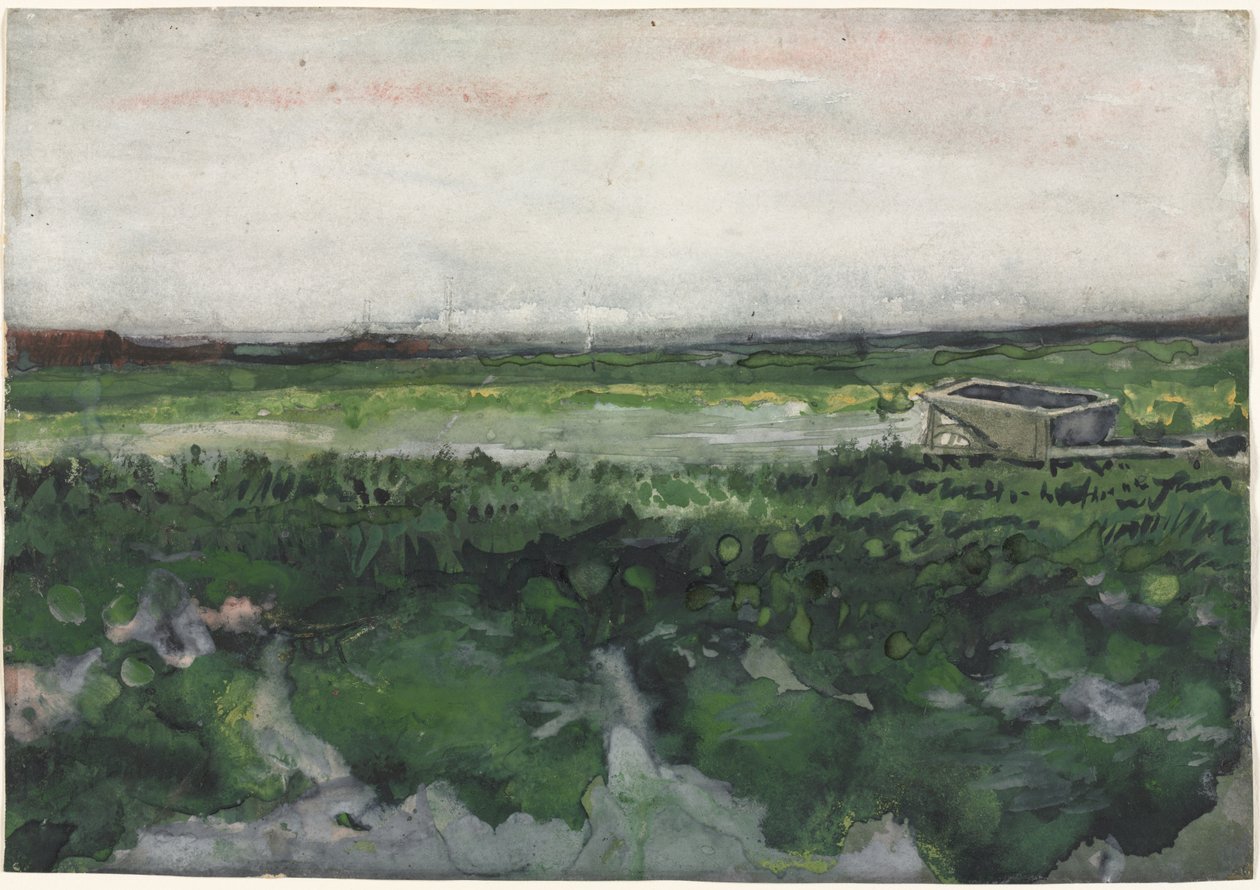 Paisaje con carretilla de Vincent van Gogh