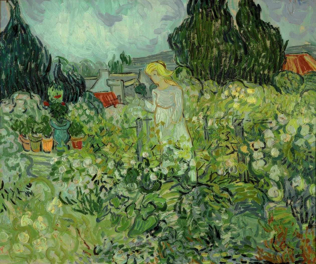 Marguerite Gachet en su jardín de Vincent van Gogh