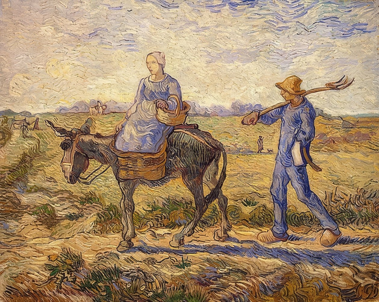 Mañana. Camino al trabajo. 1890 de Vincent van Gogh