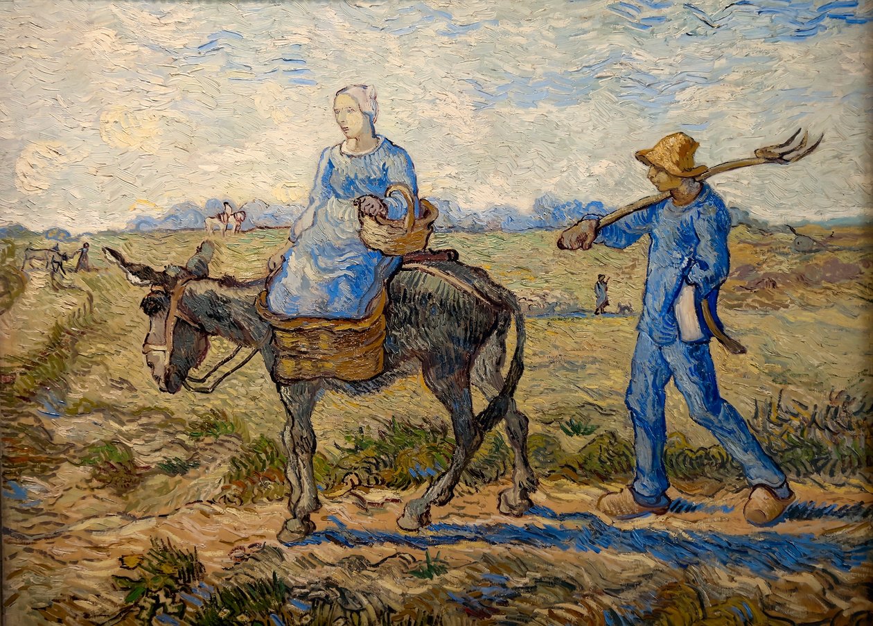 Buenos días. Ir a trabajar (después de mijo) de Vincent van Gogh