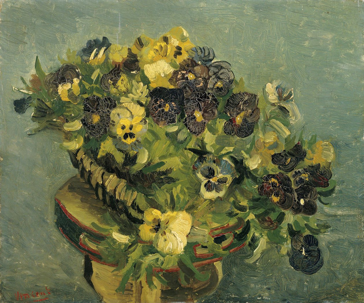 ""Cesta de pensamientos"" (Cesta de pensamientos) Pintura de Vincent van Gogh (1853-1890) 1886 Dim 46x55,5 cm cm Museo Van Gogh, Amsterdam de Vincent van Gogh