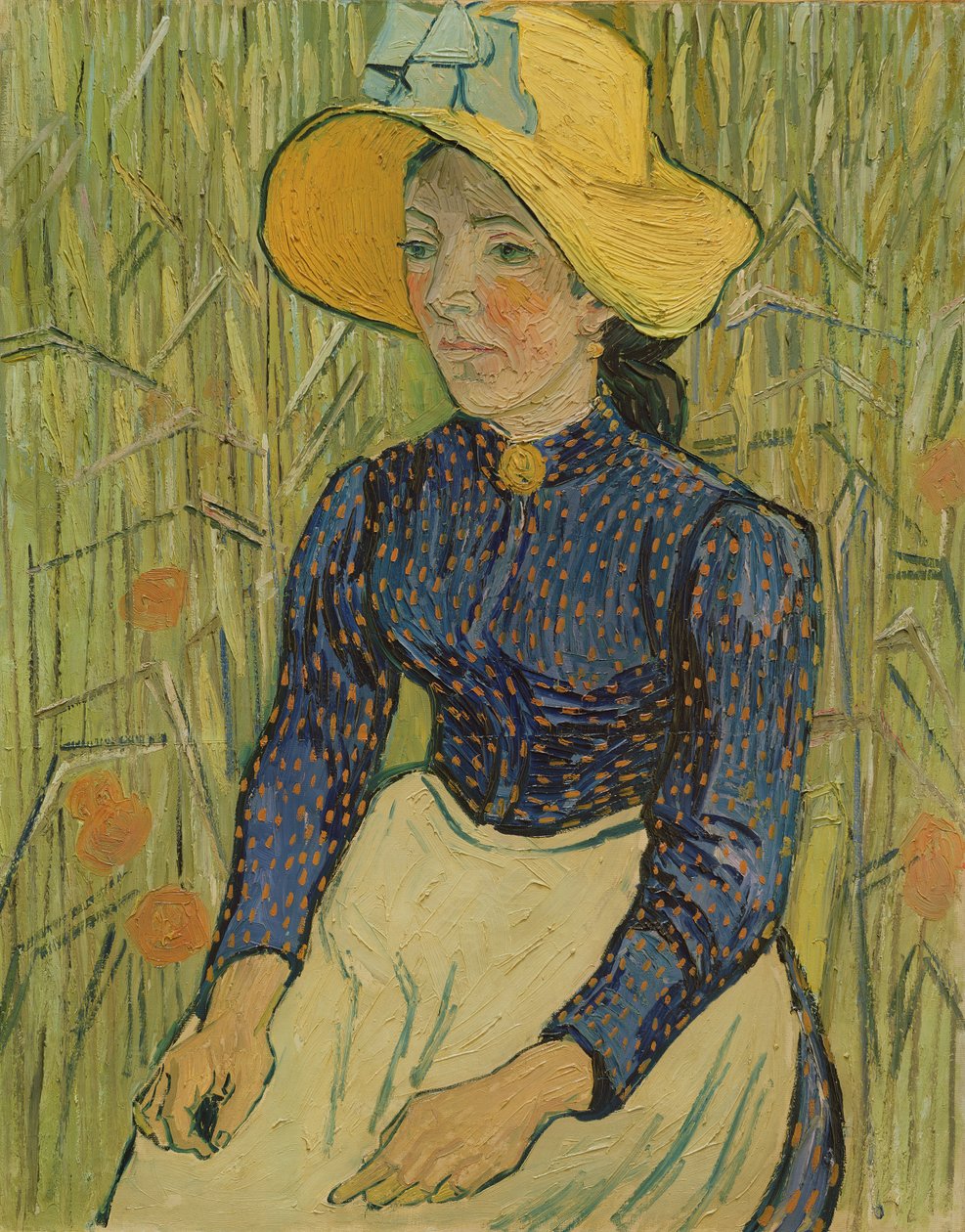 Campesina con sombrero de paja, 1890 de Vincent van Gogh
