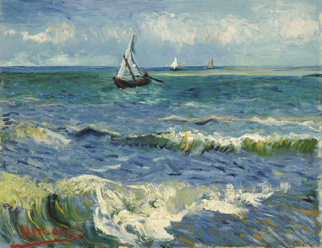 Paisaje marino cerca de Les Saintes-Maries-de-la-Mer de Vincent van Gogh