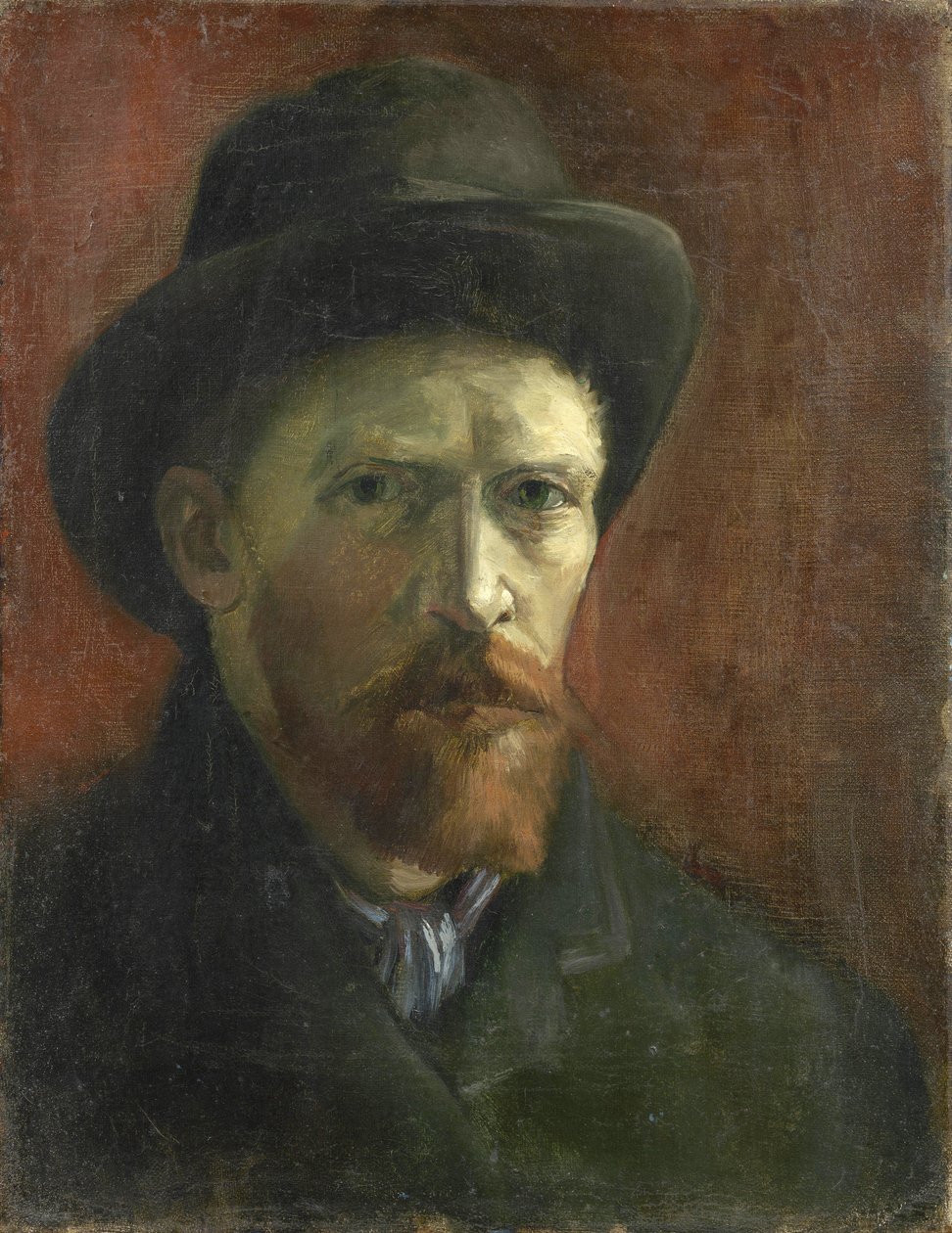 Autorretrato con sombrero de fieltro de Vincent van Gogh