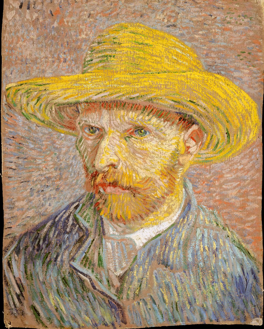 Autorretrato con sombrero de paja (anverso: La peladora de patatas) de Vincent van Gogh