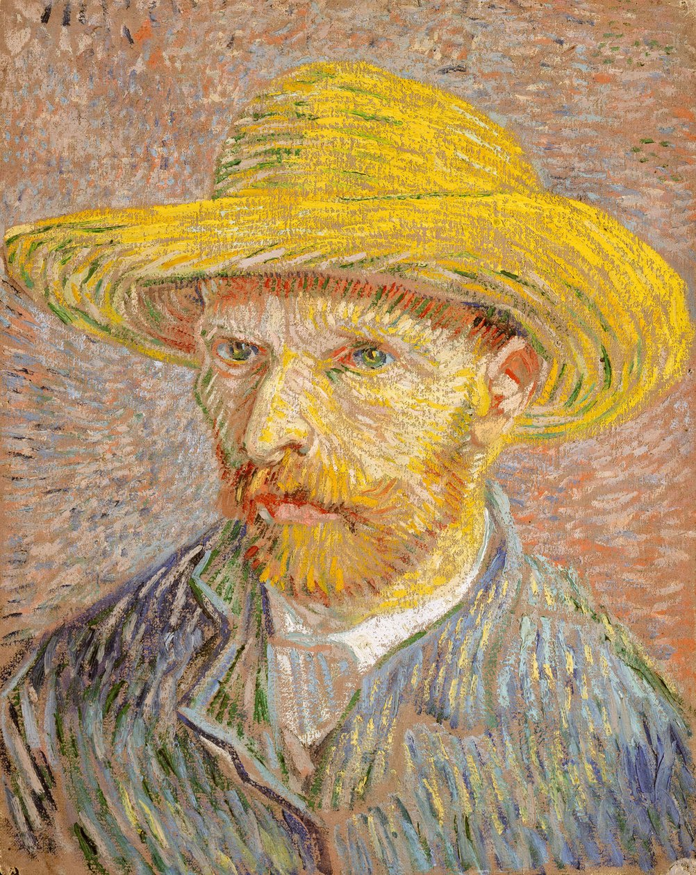 Autorretrato con sombrero de paja de Vincent van Gogh