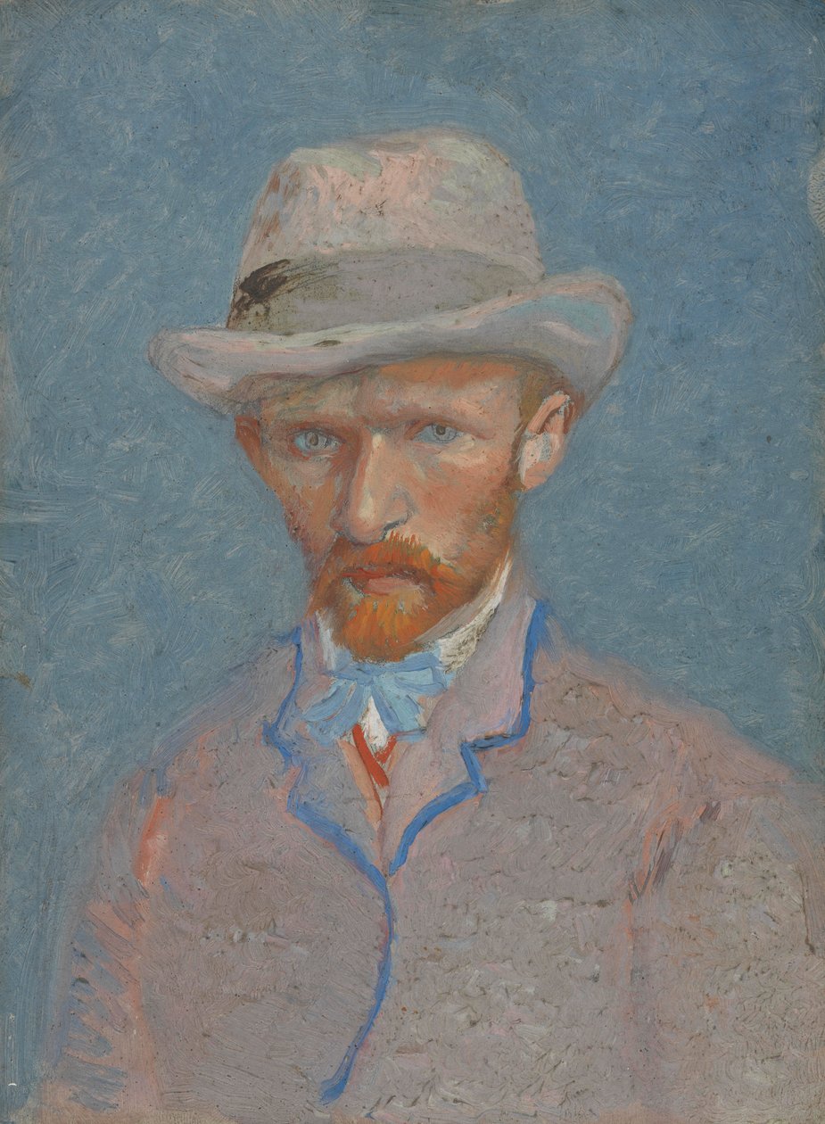 Autorretrato con sombrero de fieltro gris de Vincent van Gogh