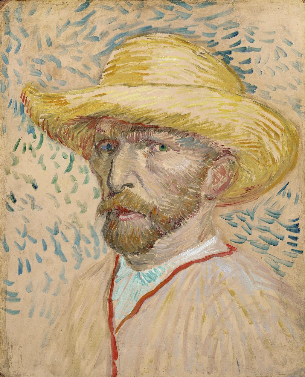 Autorretrato con sombrero de paja de Vincent van Gogh