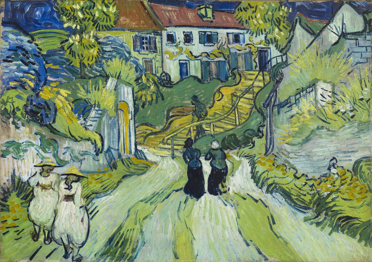 Escalera de Auvers, julio de 1890 (óleo sobre lienzo) de Vincent van Gogh