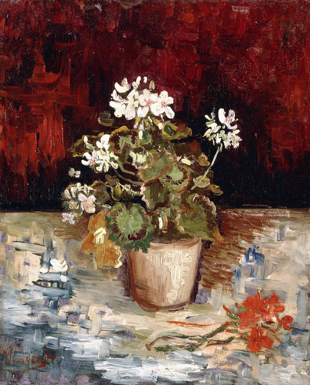 Naturaleza muerta con geranios, 1886 de Vincent van Gogh