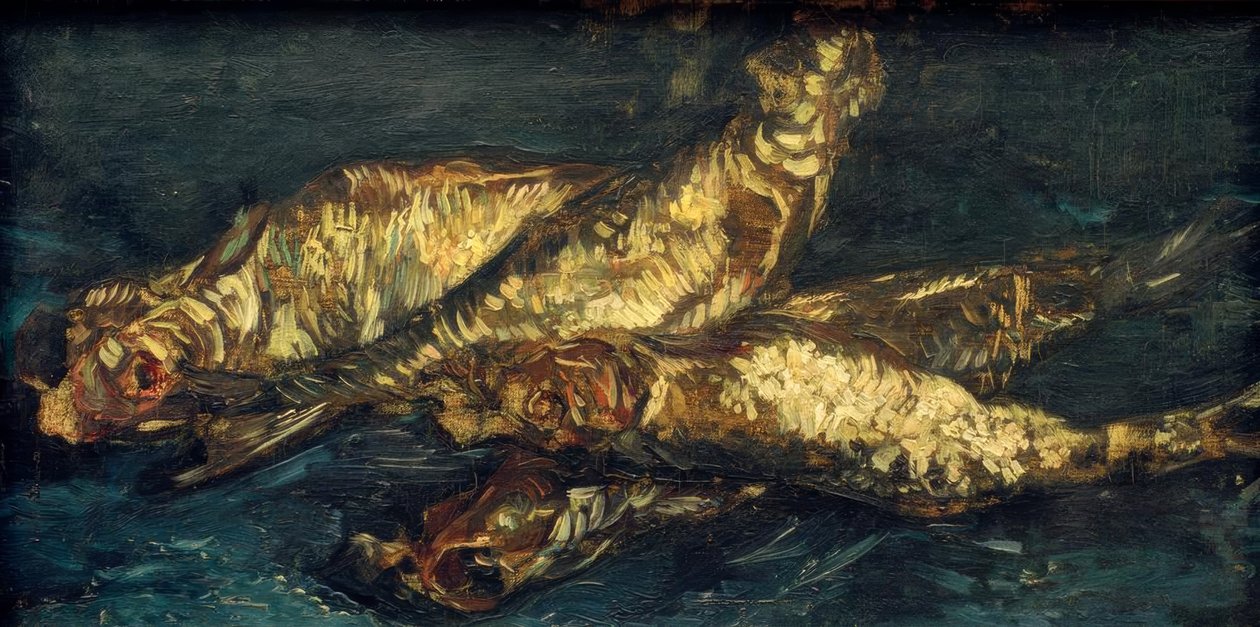 Naturaleza muerta con arenques de Vincent van Gogh
