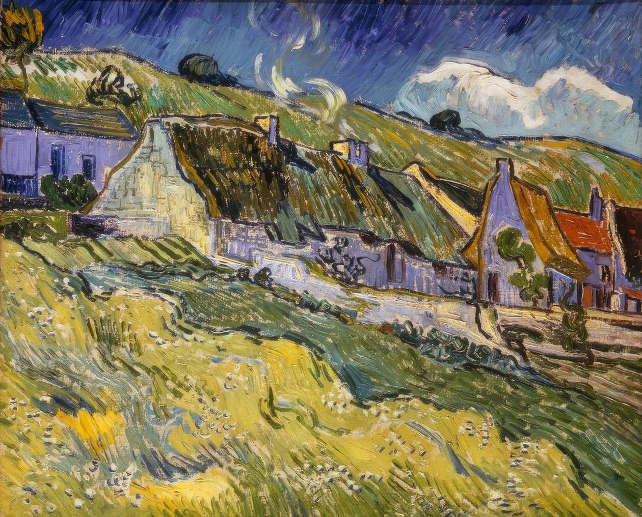Casas con techo de paja de Vincent van Gogh