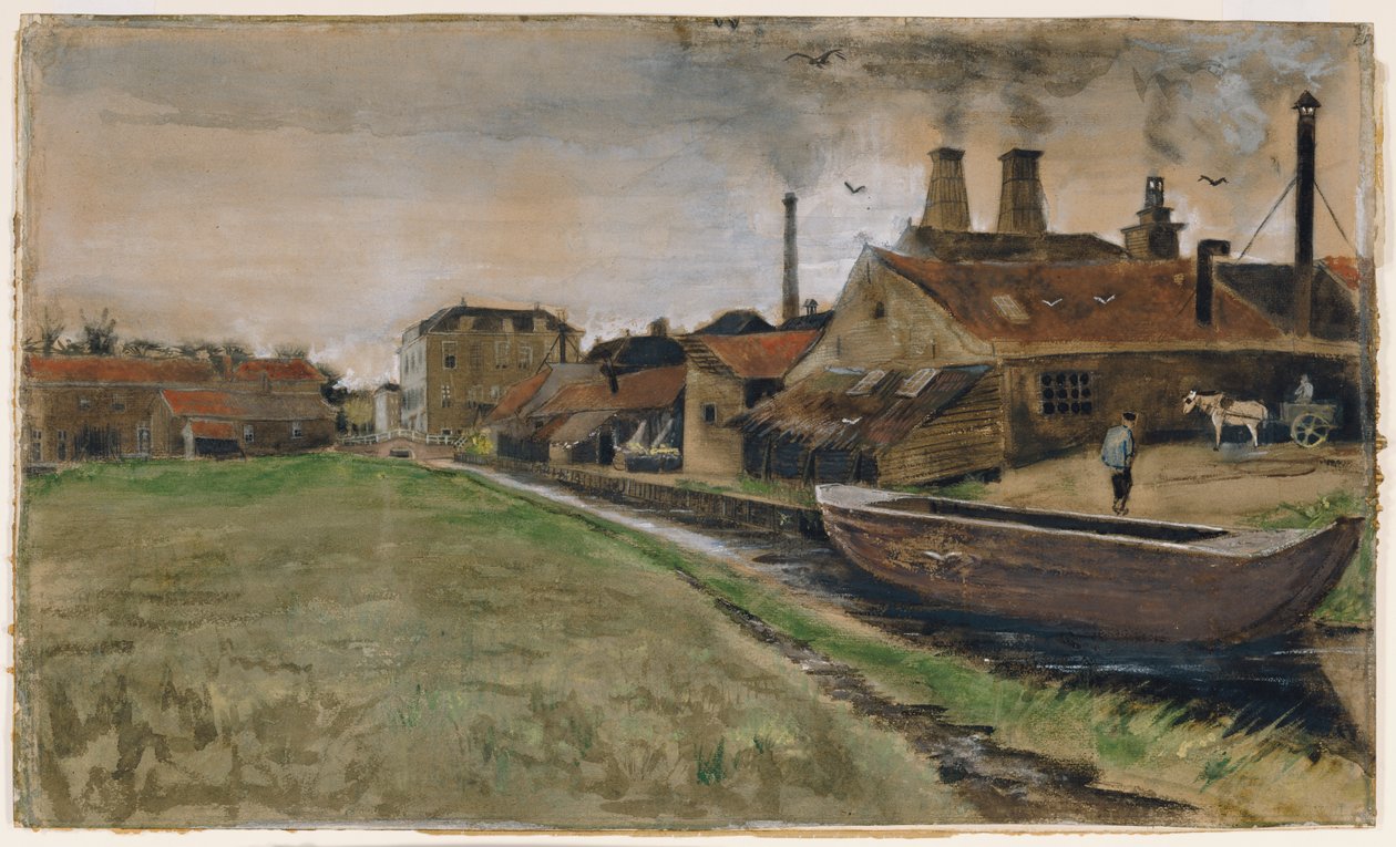 El molino de hierro en La Haya, 1882 de Vincent van Gogh