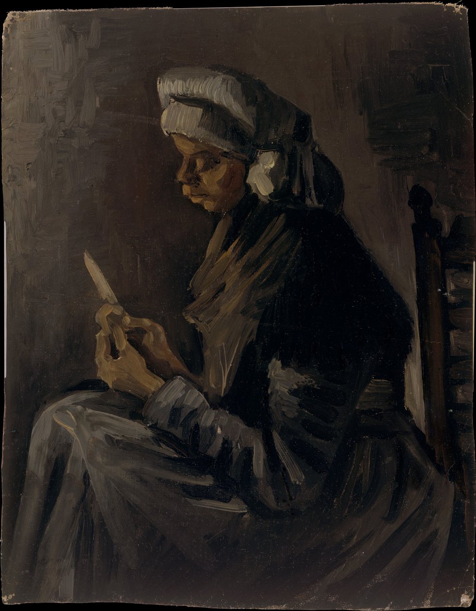 «El pelador de patatas» (reverso: «Autorretrato con sombrero de paja») de Vincent van Gogh