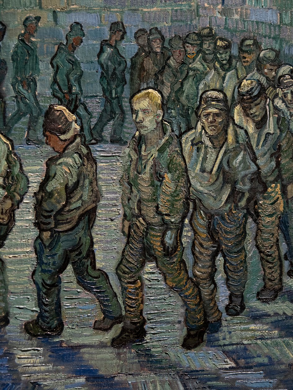 El Patio de la Prisión (detalle) de Vincent van Gogh