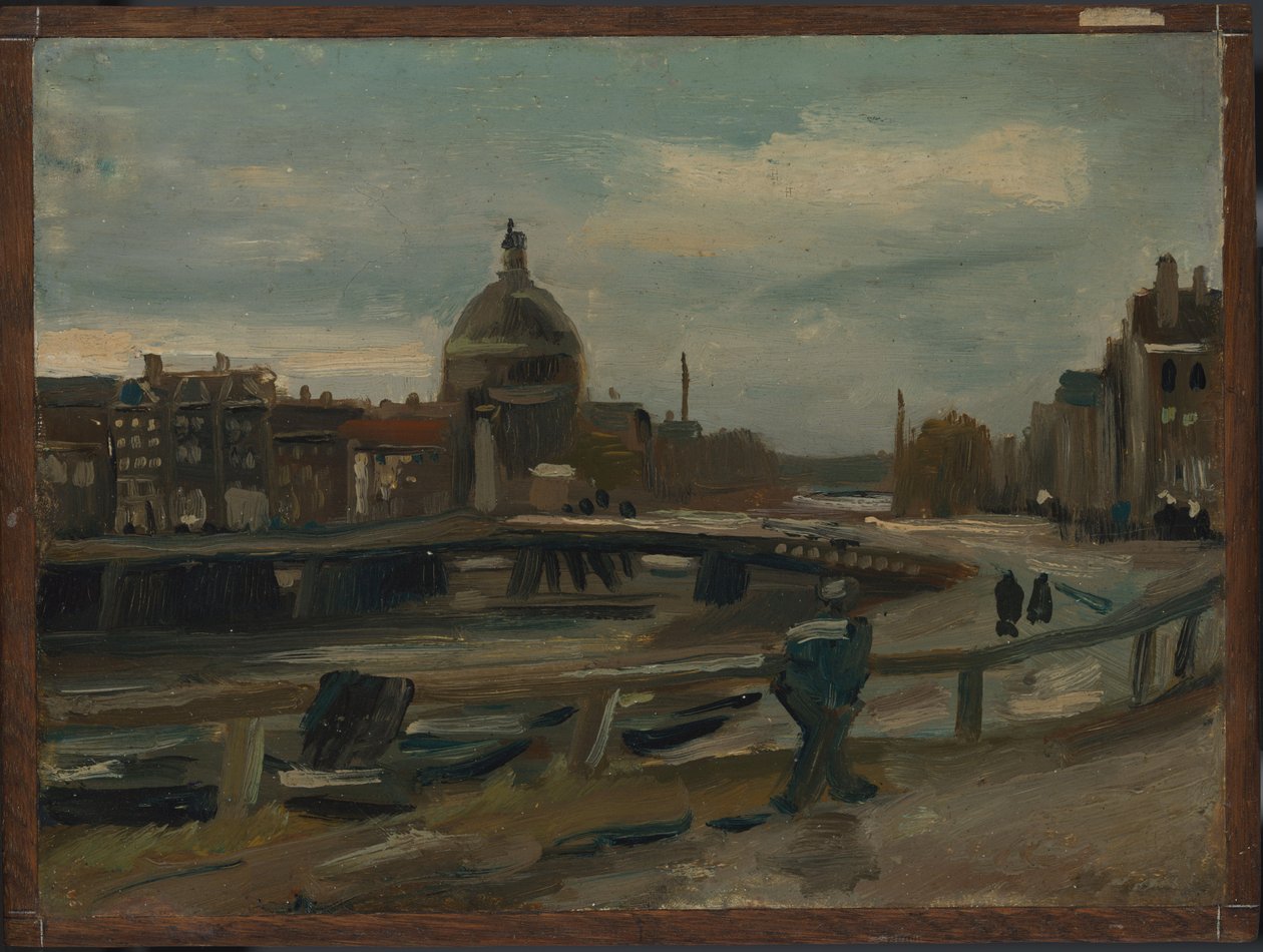 El Singel cerca de la iglesia luterana de Ámsterdam de Vincent van Gogh