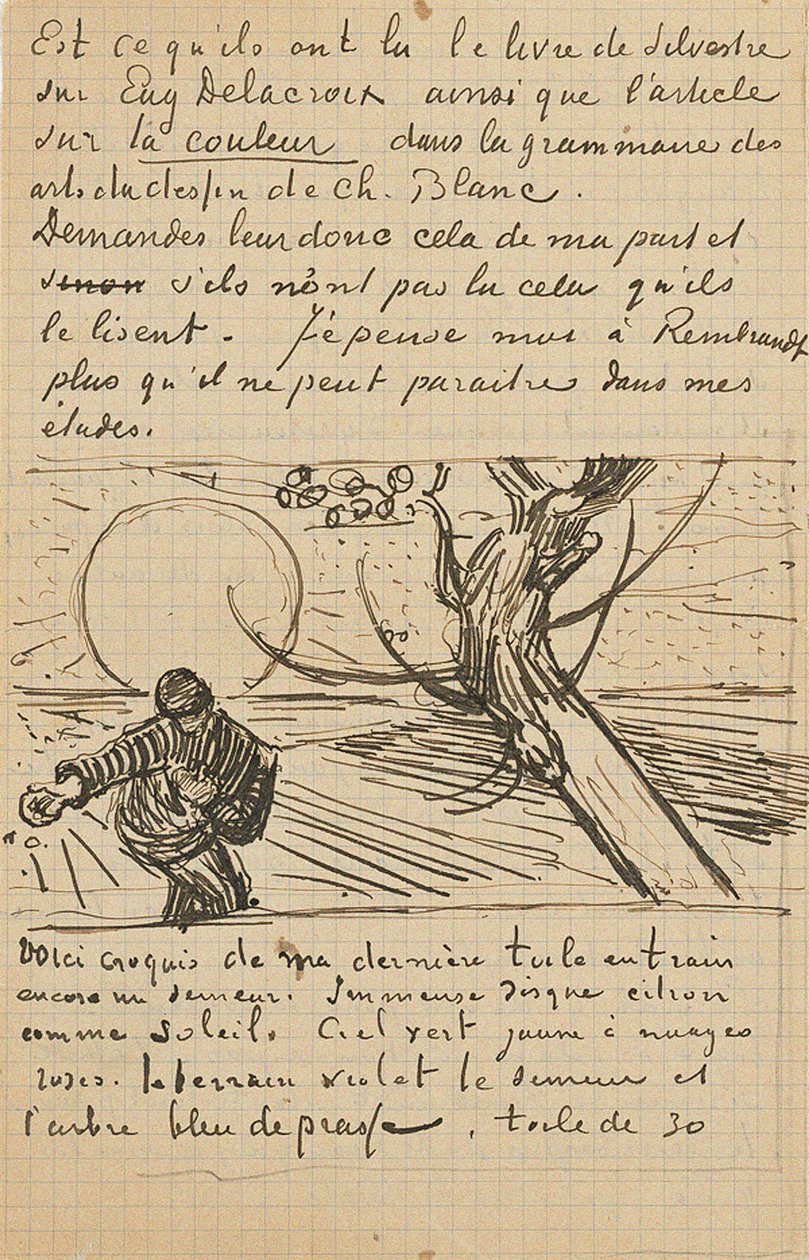El Sembrador, Carta a Theo desde Arles, c. 25 de noviembre de 1888 de Vincent van Gogh