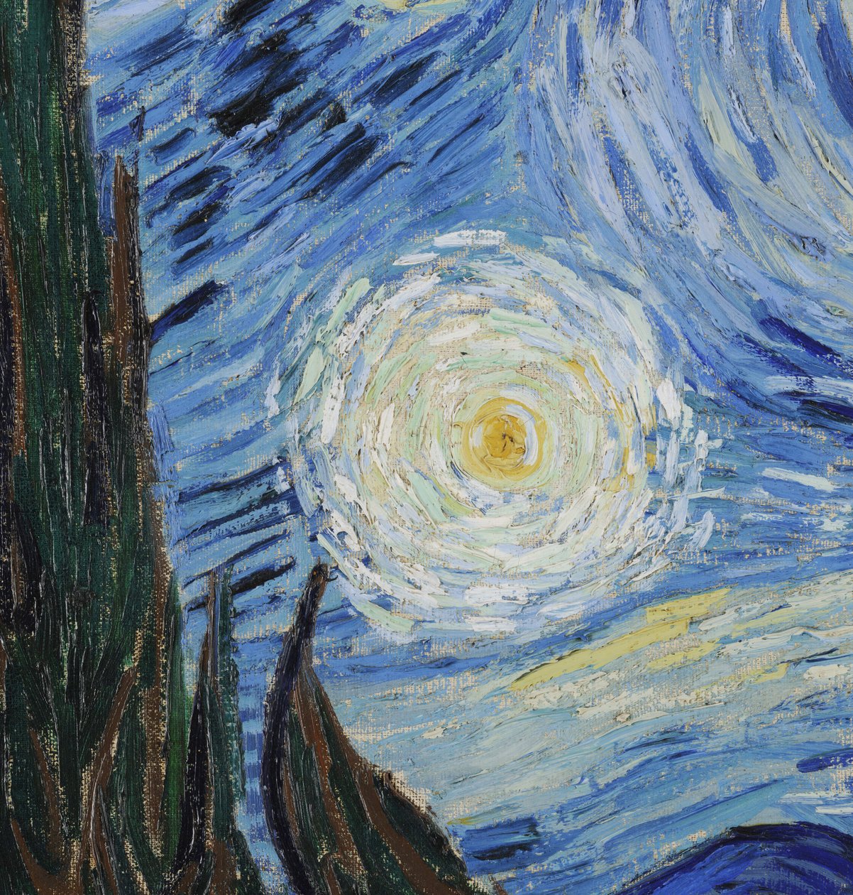 La noche estrellada, junio 1889 (detalle) de Vincent van Gogh