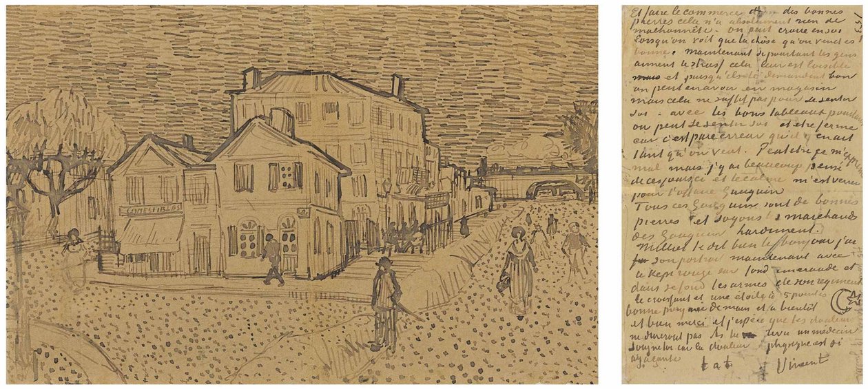La casa amarilla La calle, Carta a Theo desde Arles, sábado, 29 de septiembre de 1888 de Vincent van Gogh
