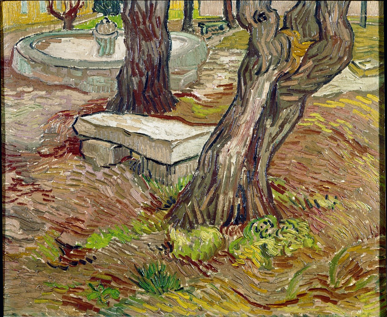 El parque del asilo de Saint Paul en Saint-Rémy o Banco de Piedra de Vincent van Gogh