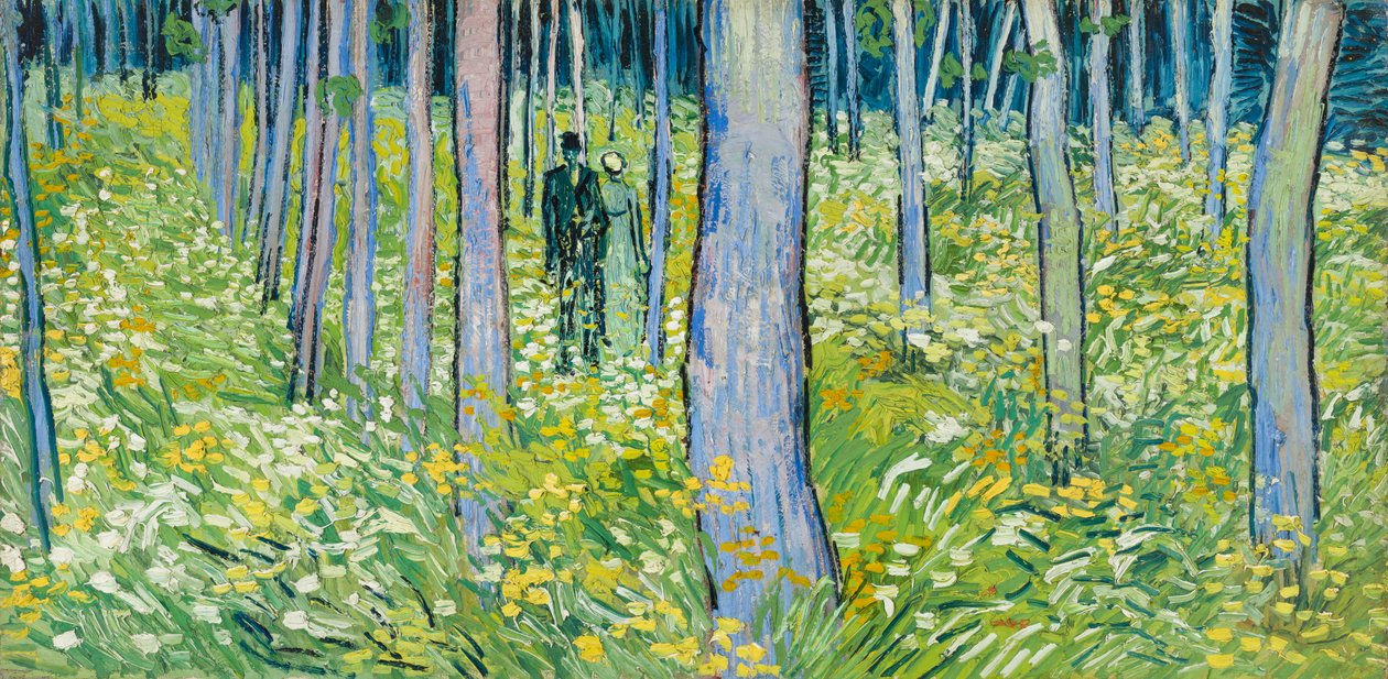 Maleza con dos figuras de Vincent van Gogh
