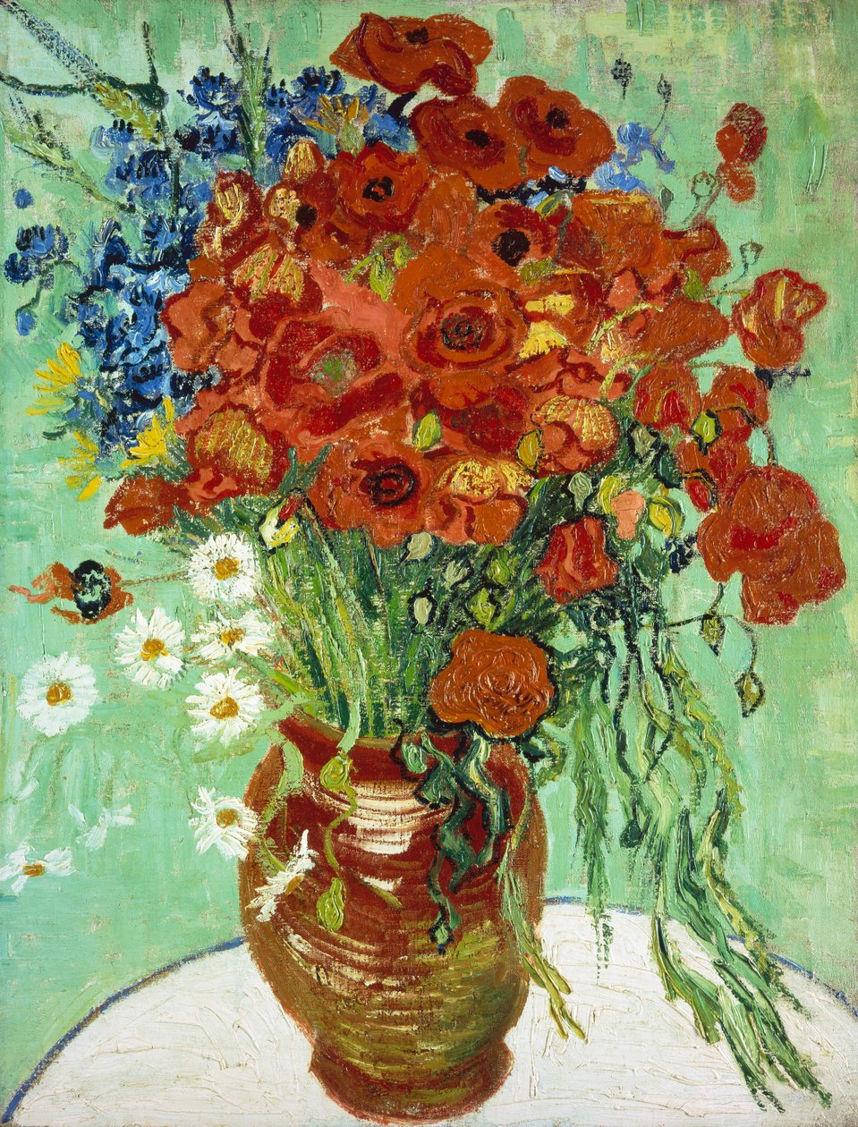 Jarrón con Acianos y Amapolas de Vincent van Gogh