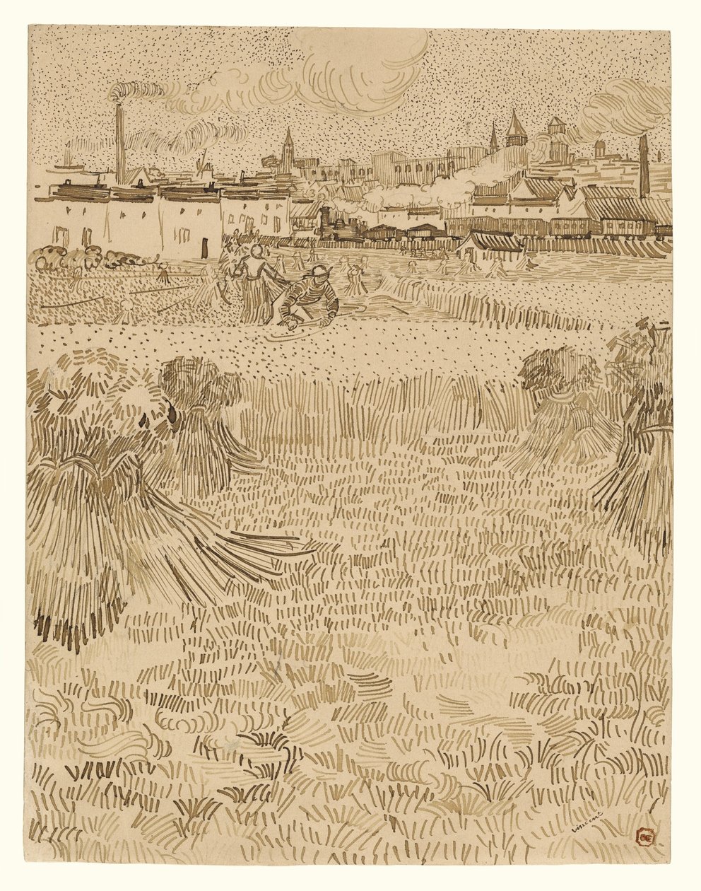 Vista desde los campos de trigo de Vincent van Gogh