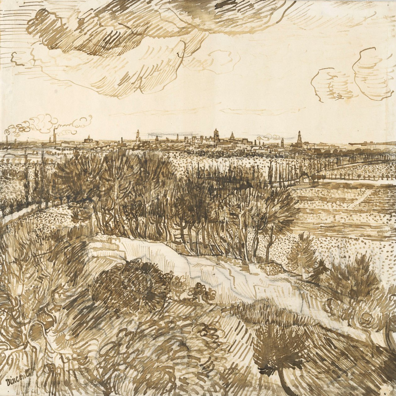 Vista de Arlés desde Montmajour de Vincent van Gogh