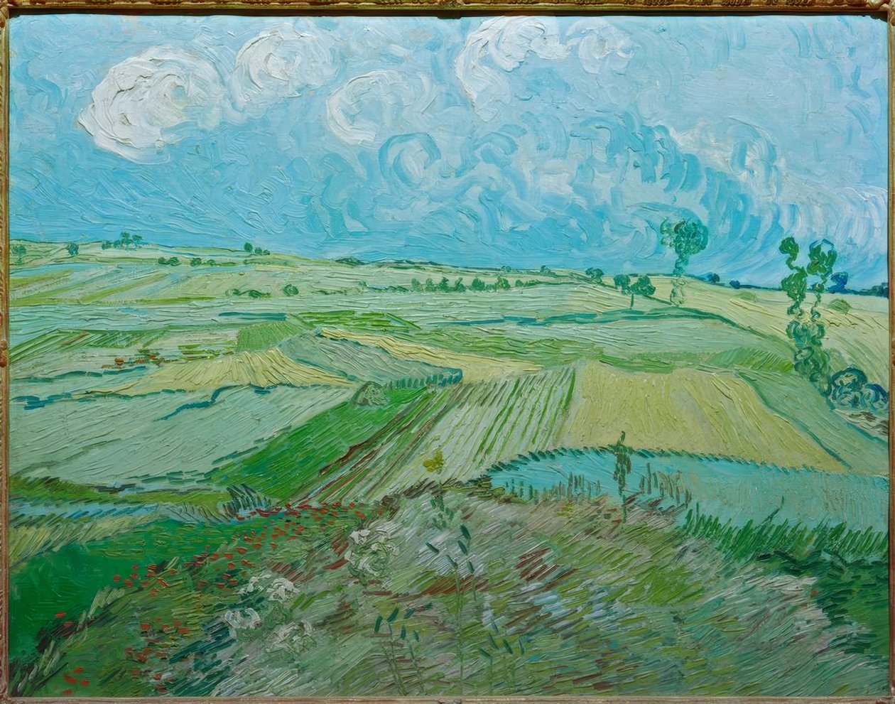 Campos de trigo en Auvers con nubes de lluvia de Vincent van Gogh