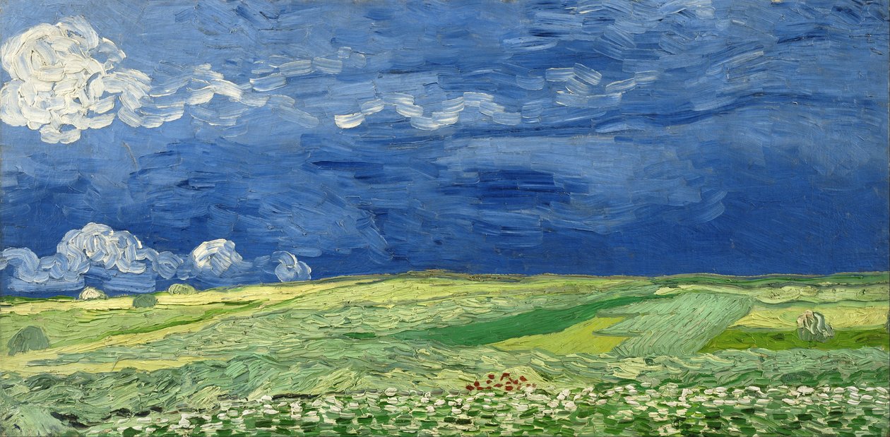 Campo de trigo bajo nubes de tormenta de Vincent van Gogh