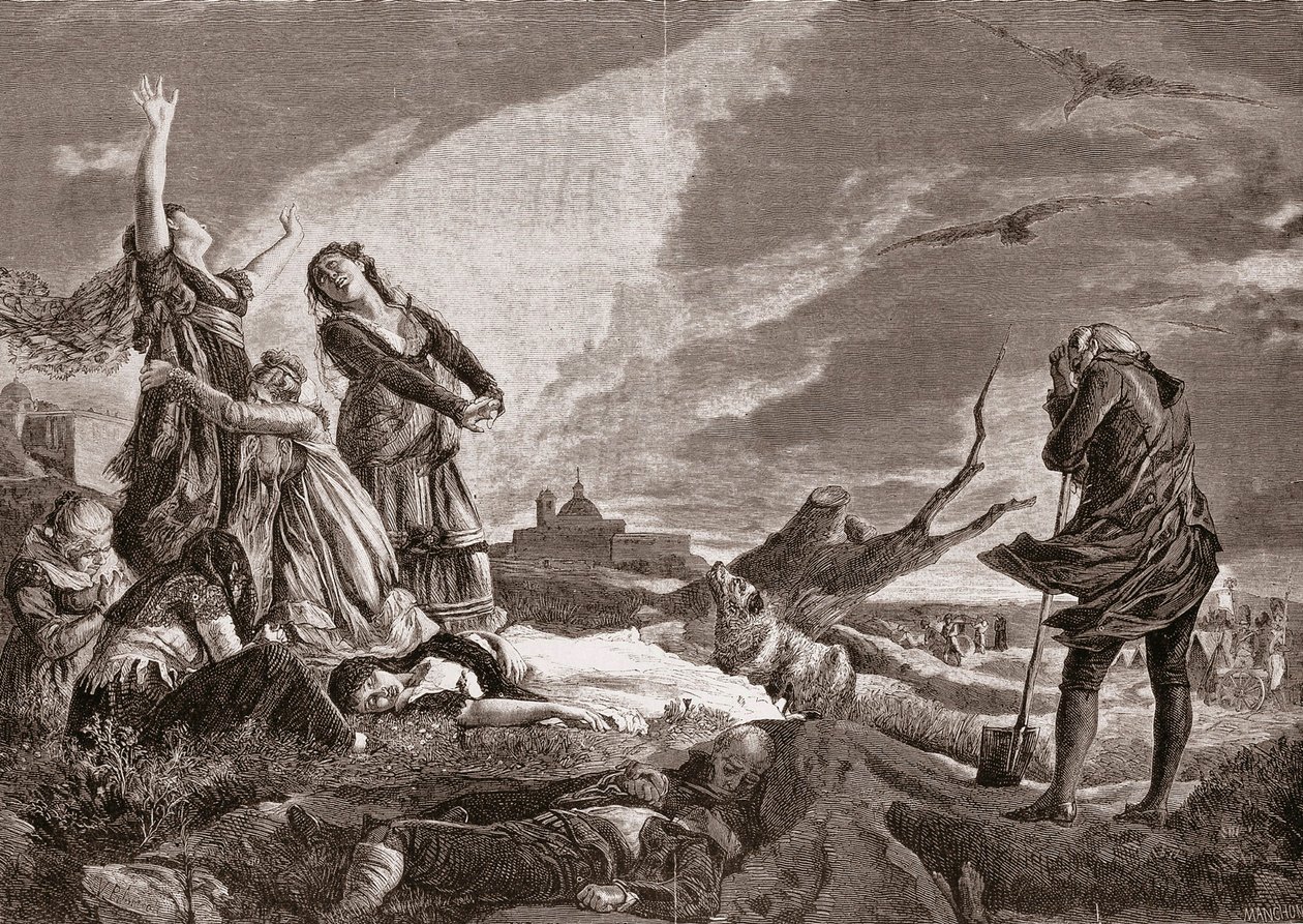 Guerra de Independencia Española (1808-1814). Funeral en La Moncloa, Madrid el 3 de mayo de Vincente Gonzalez Palmaroli