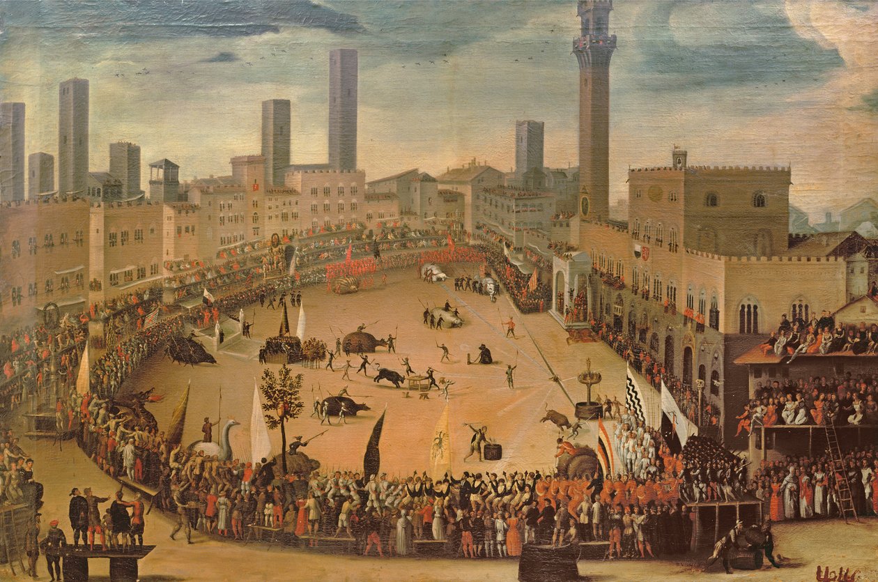 Festival en la Piazza del Campo, Siena de Vincenzo Rustici