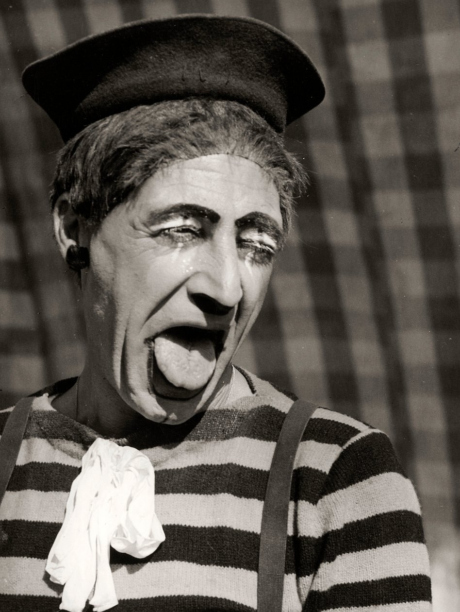 Retrato de un payaso, Italia, c.1950 (gelatina de plata) de Vincenzo Balocchi