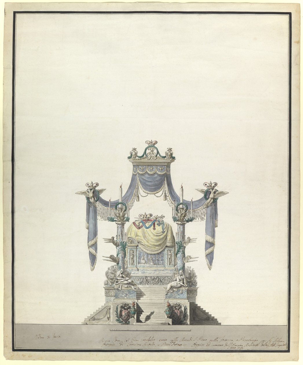 Catafalco para la Emperatriz Catalina la Grande 1729-1796, 1796 de Vincenzo Brenna