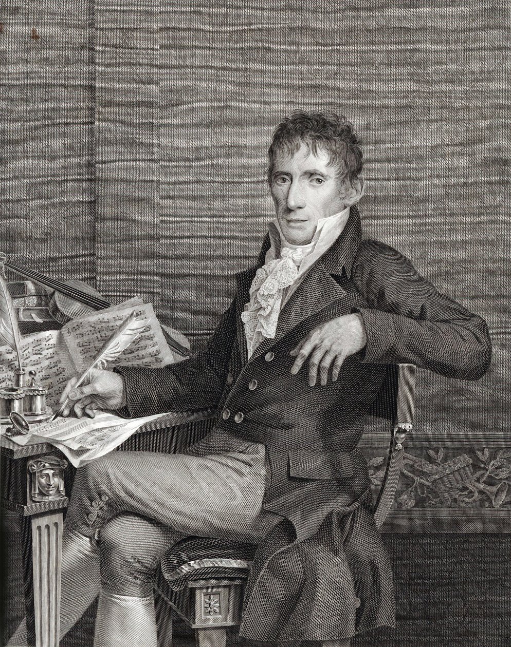 Retrato del violinista y compositor Alessandro Rolla 1757-1841, c. 1810 de Vincenzo Raggio