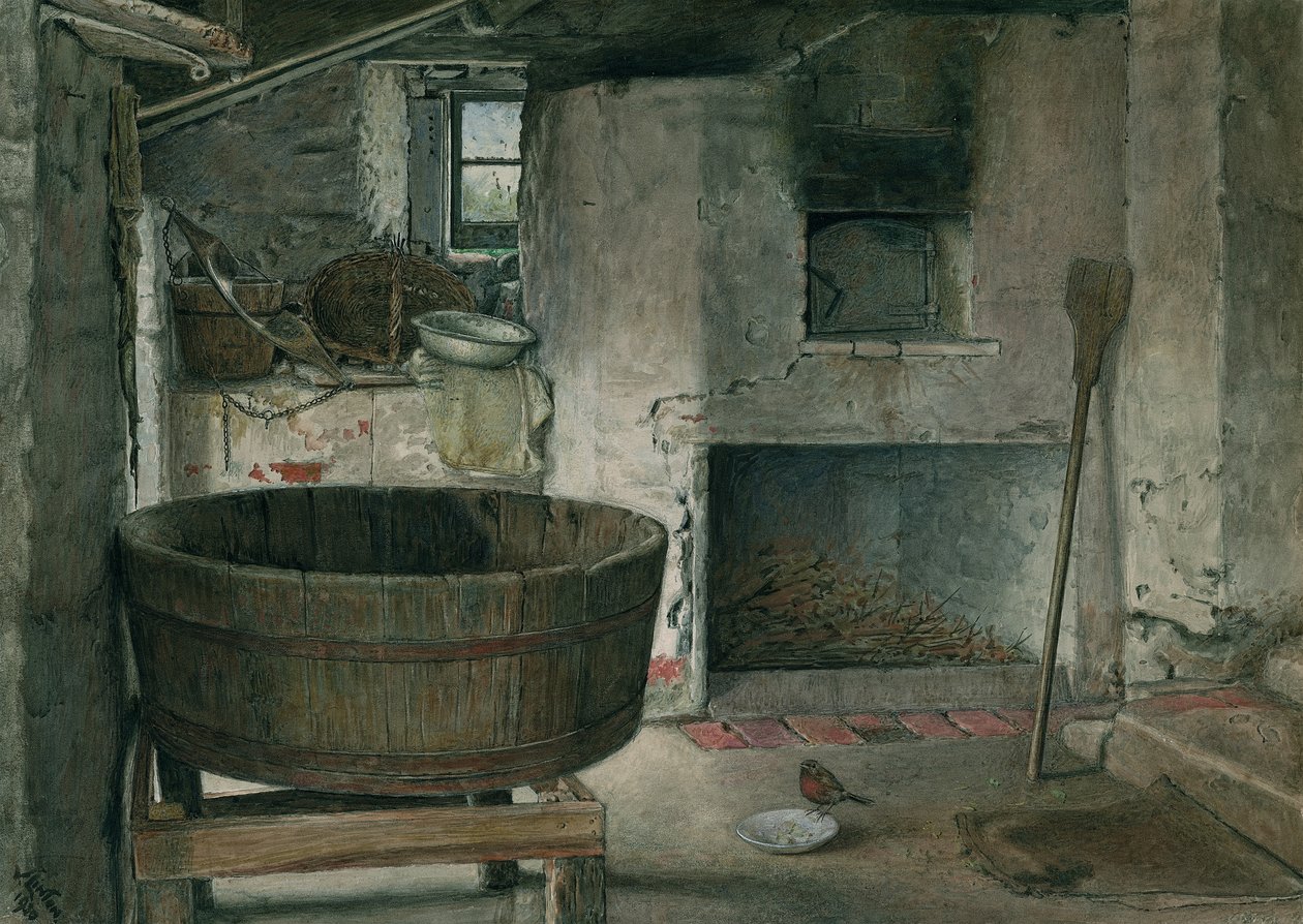 Interior de una Cabaña con Petirrojo, 1930 de Violet Linton