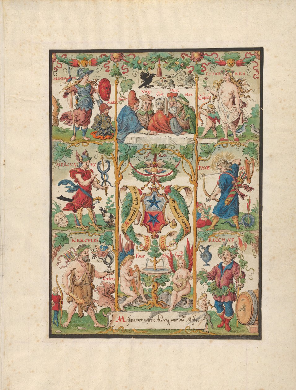 Alegoría Clásica con los brazos de los Ochsenfelder, mediados del siglo XVI de Virgil Solis
