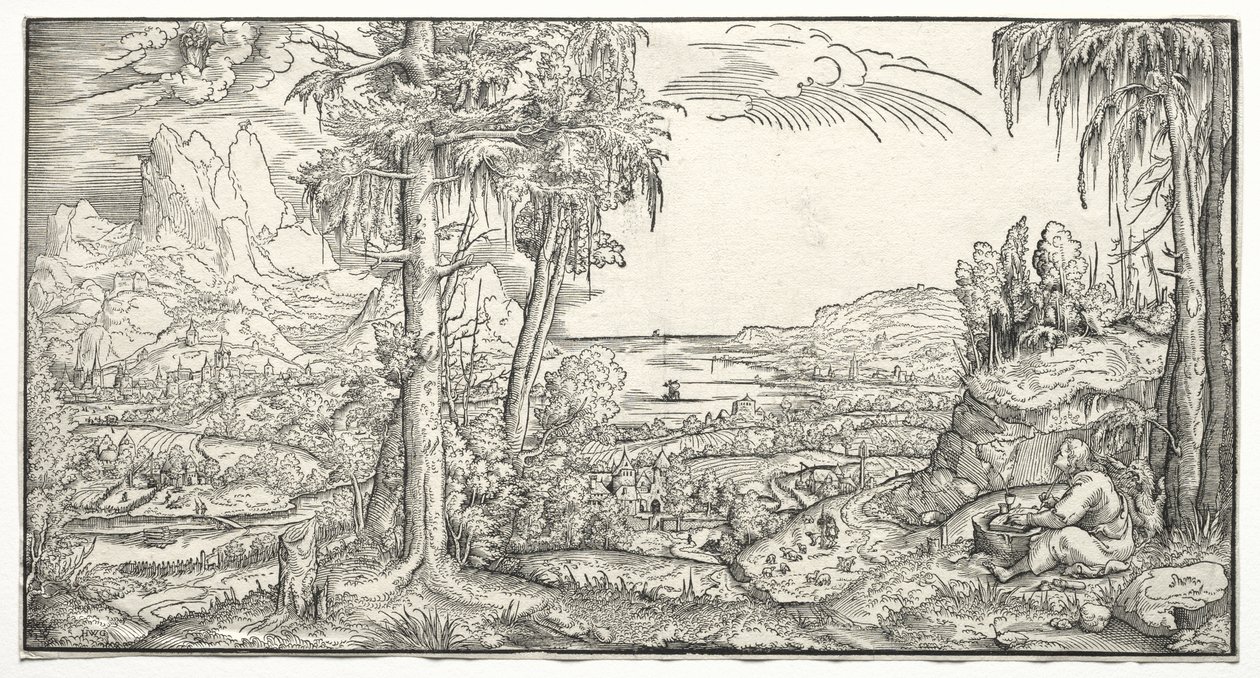 San Juan en la isla de Patmos de Virgil Solis