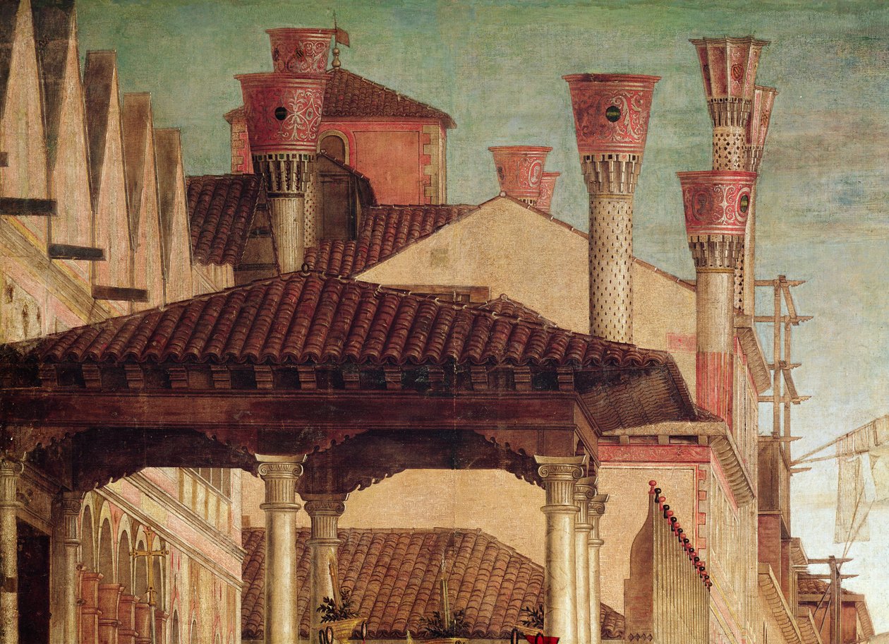 Milagro de la reliquia de la verdadera cruz en el puente de Rialto, 1494 (detalle) de Vittore Carpaccio