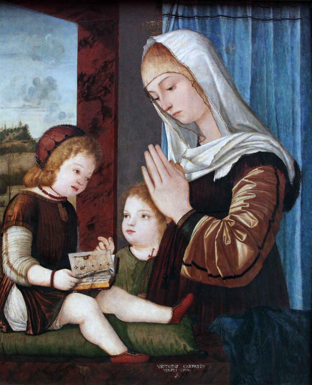 Madonna con niño y San Juan niño de Vittore Carpaccio