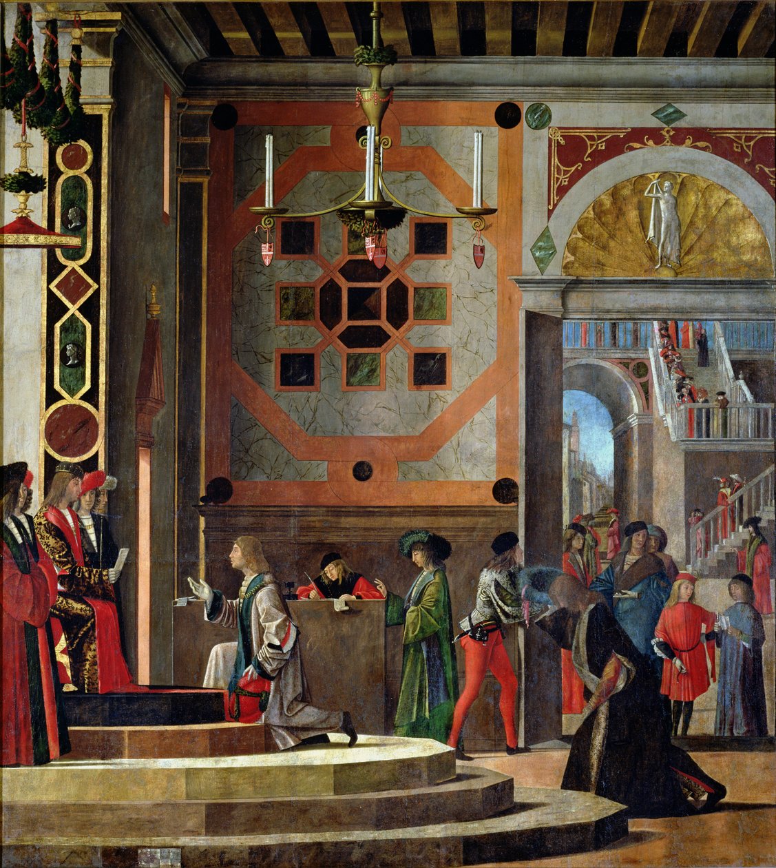 La Partida de los Embajadores Ingleses, del ciclo de Santa Úrsula, 1498 de Vittore Carpaccio