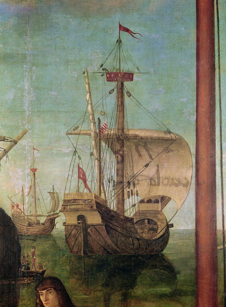 El encuentro y la partida de los prometidos, del ciclo de Santa Úrsula (detalle) de Vittore Carpaccio