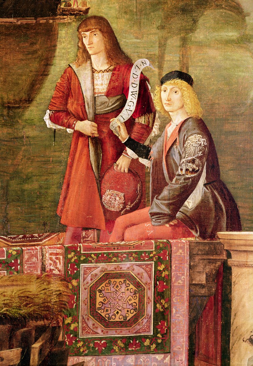 El encuentro de Etherius y Ursula y la partida de los peregrinos, del ciclo de Santa Úrsula, (detalle) 1495 de Vittore Carpaccio