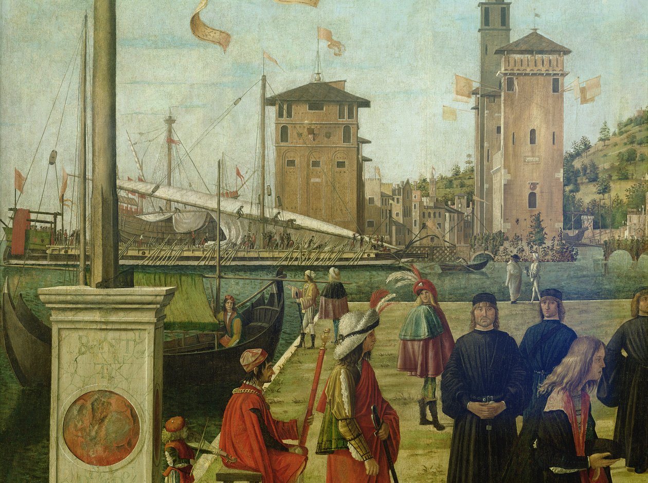 El regreso de los embajadores, del Ciclo de Santa Úrsula (detalle) de Vittore Carpaccio