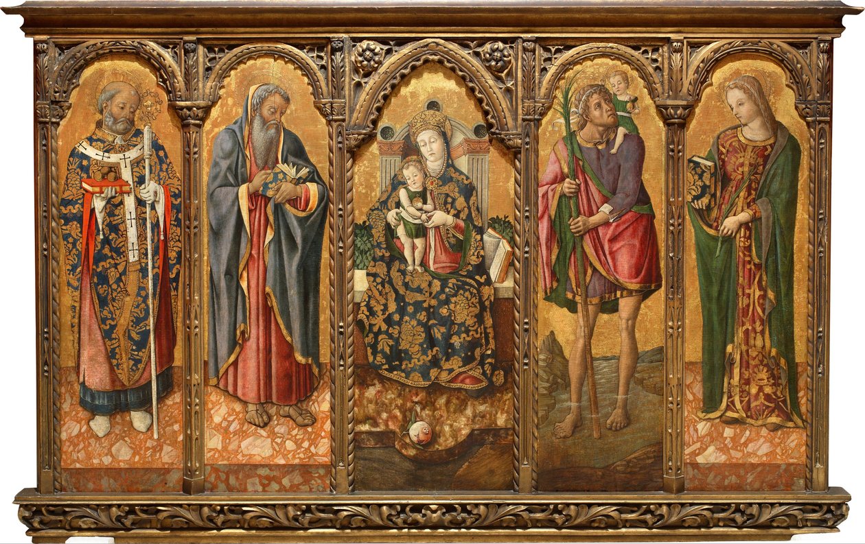 Madonna y el Niño con santos de Vittore Crivelli