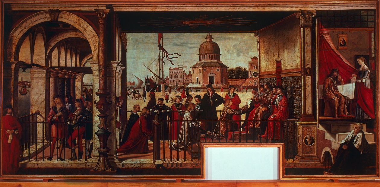 Llegada de los embajadores ingleses a la Corte de Bretaña (pintura) de Vittore Carpaccio